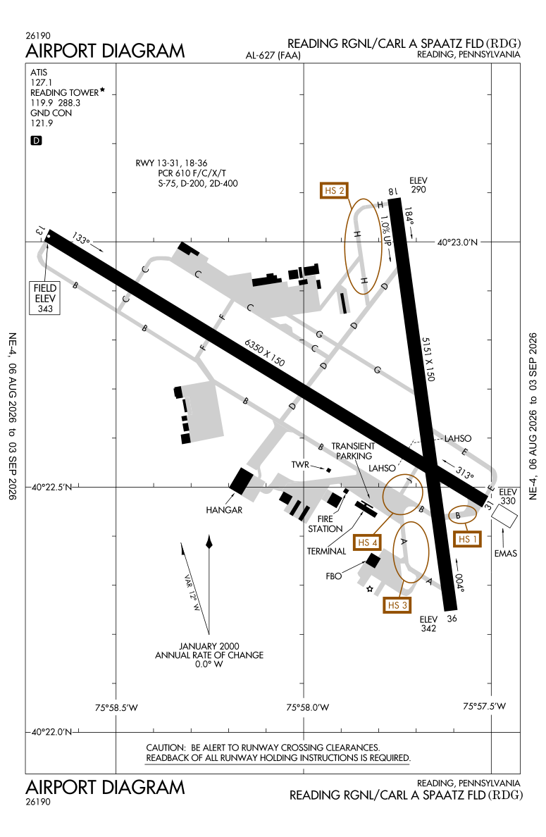 KRDG airport diagram