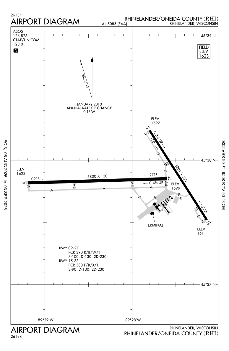 KRHI airport diagram