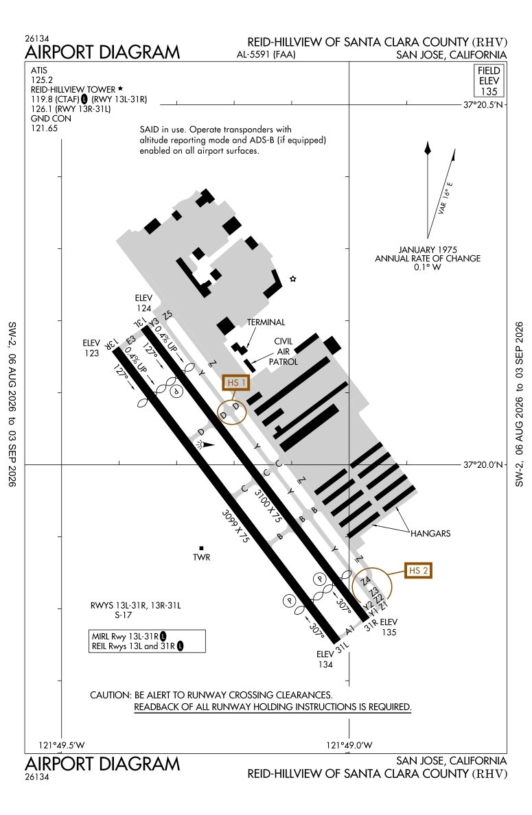 KRHV airport diagram