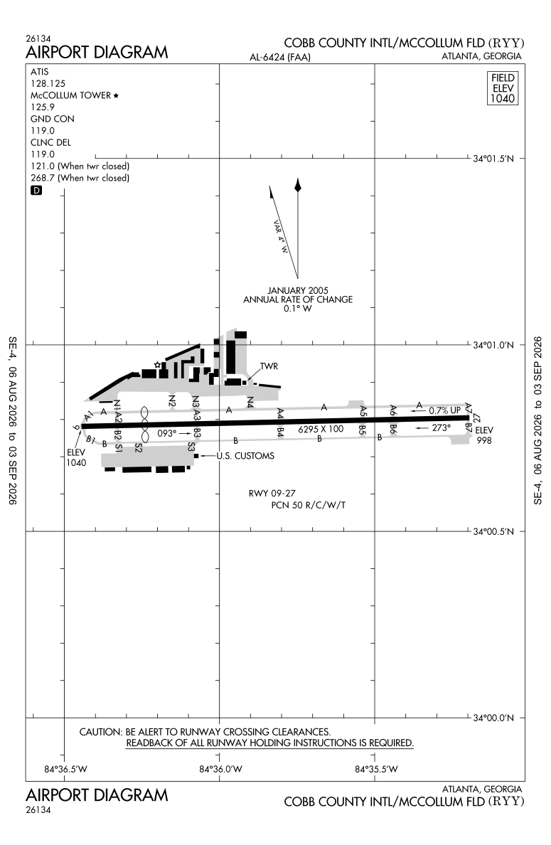 KRYY airport diagram