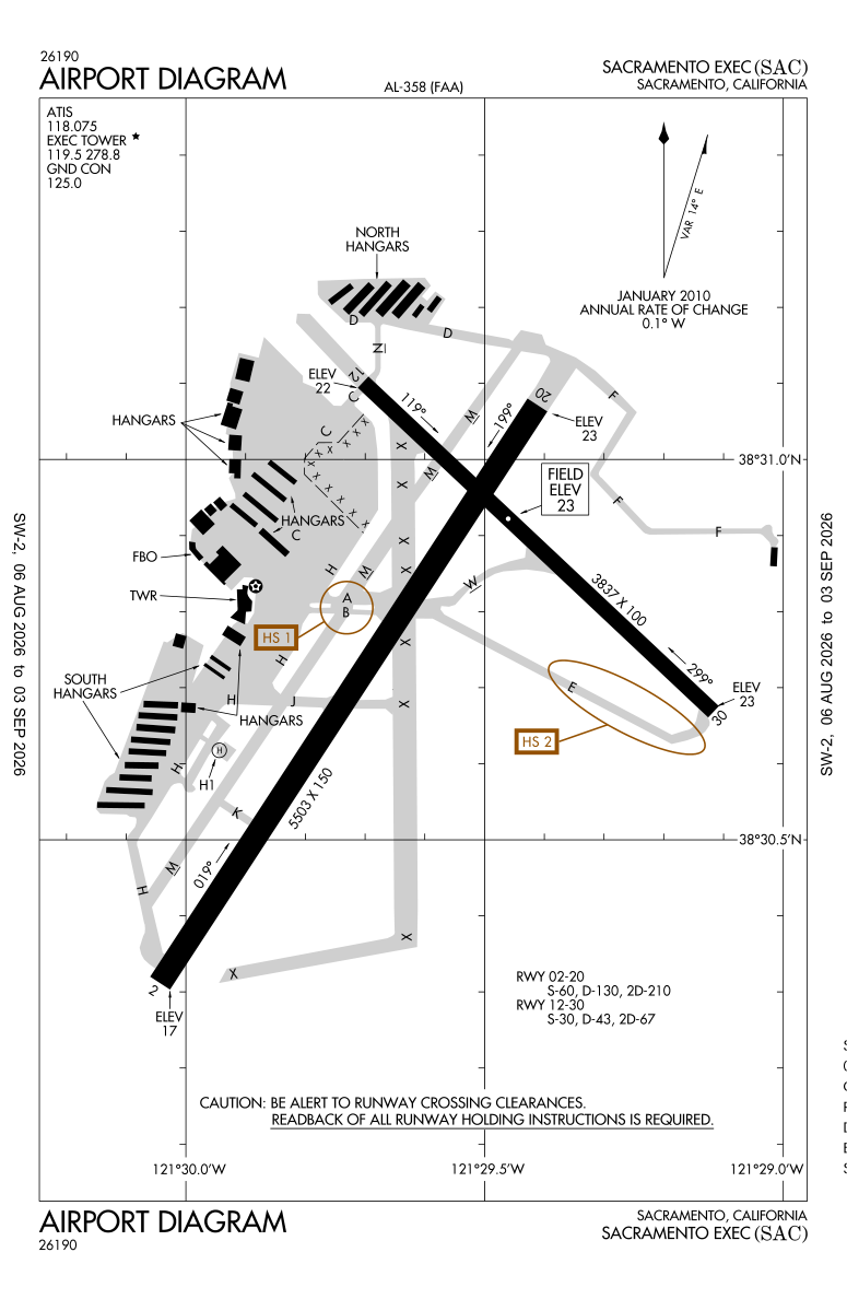 KSAC airport diagram