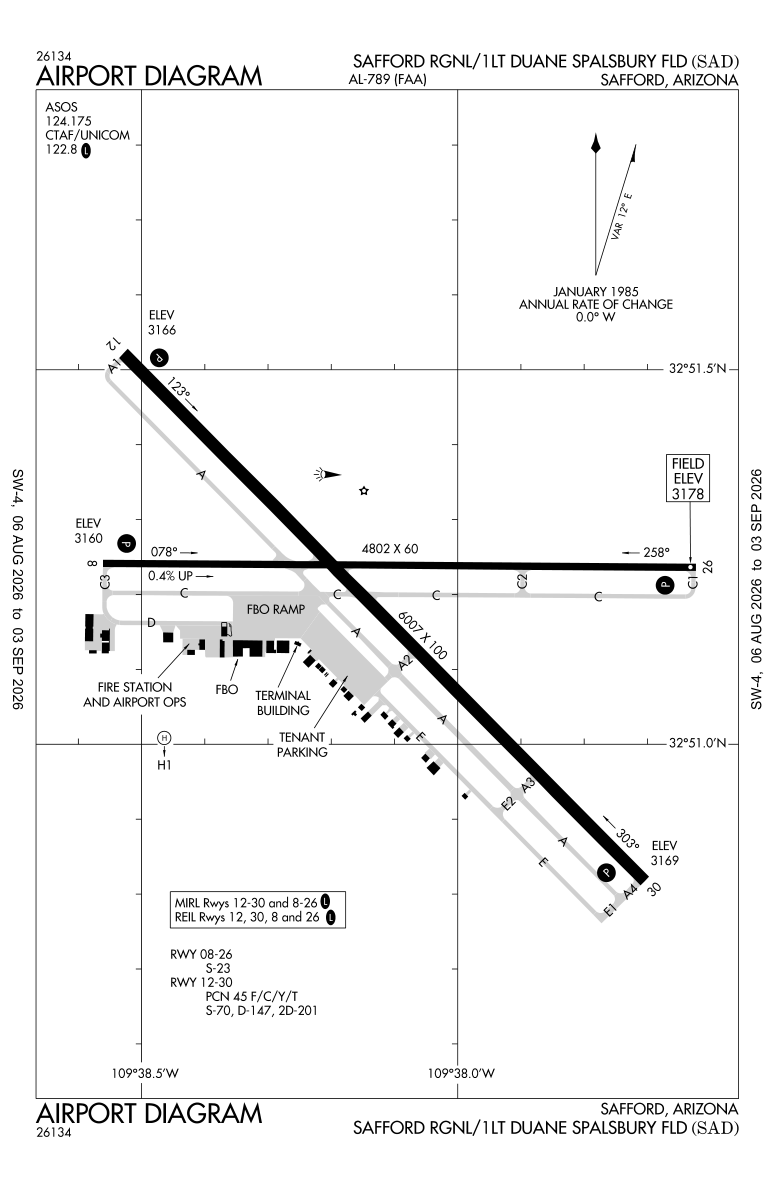 KSAD airport diagram