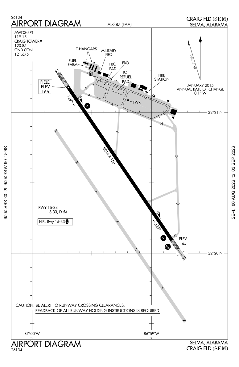 KSEM airport diagram
