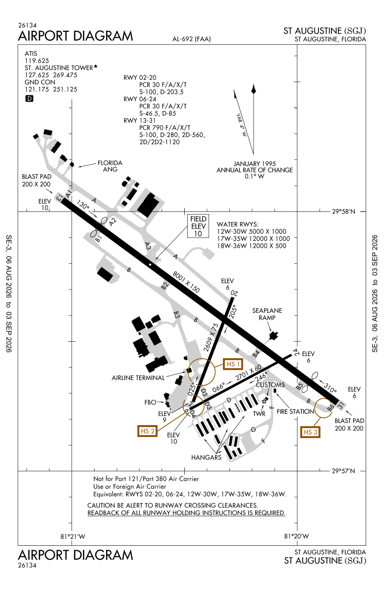 KSGJ airport diagram