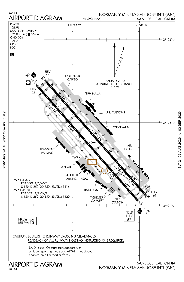 KSJC airport diagram