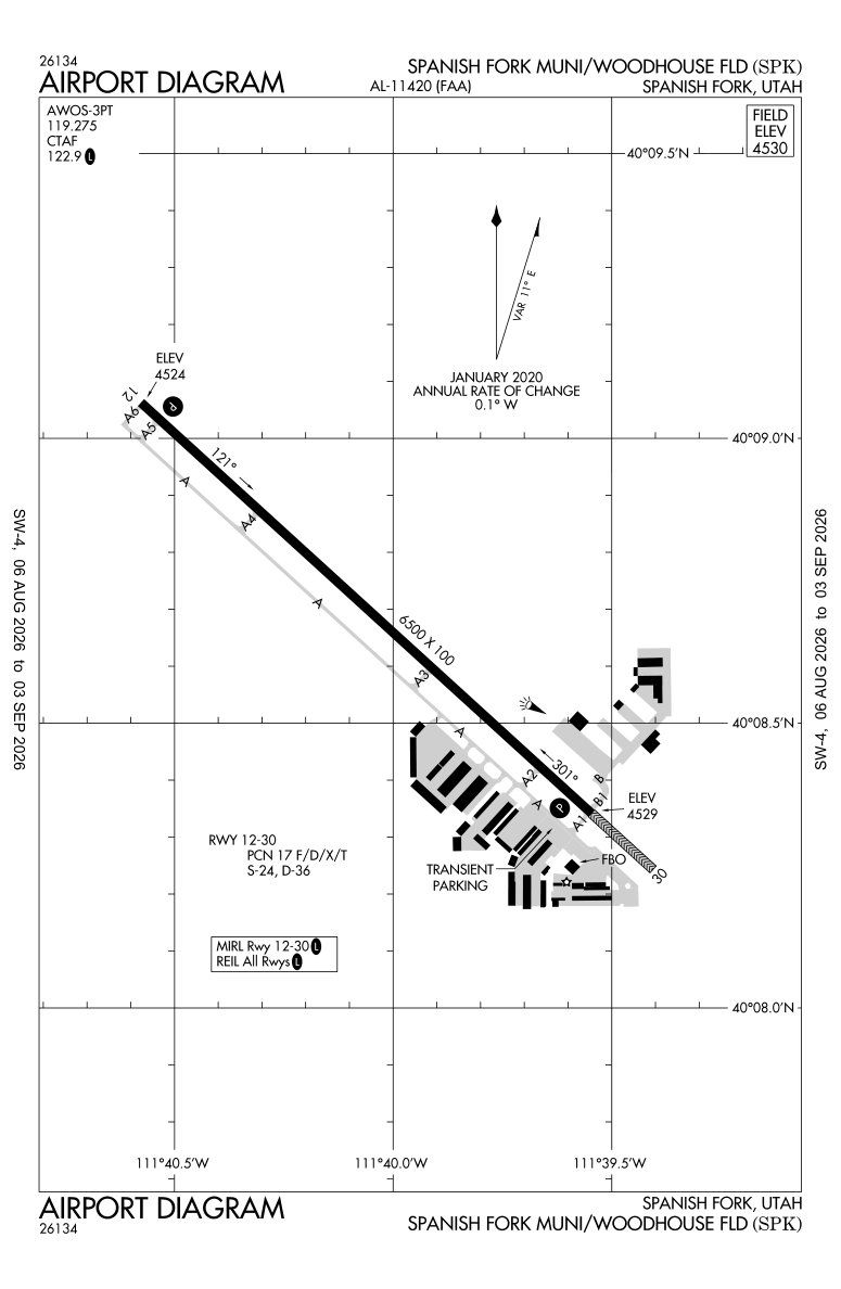 KSPK airport diagram