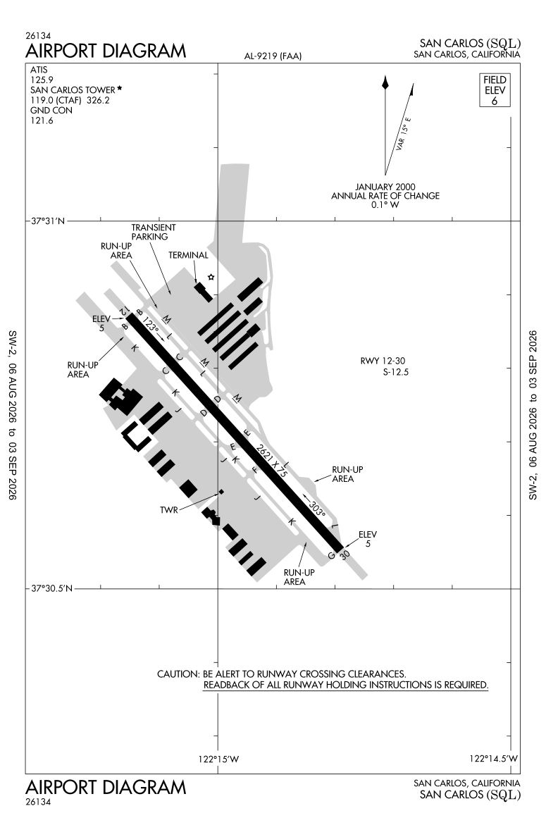 KSQL airport diagram