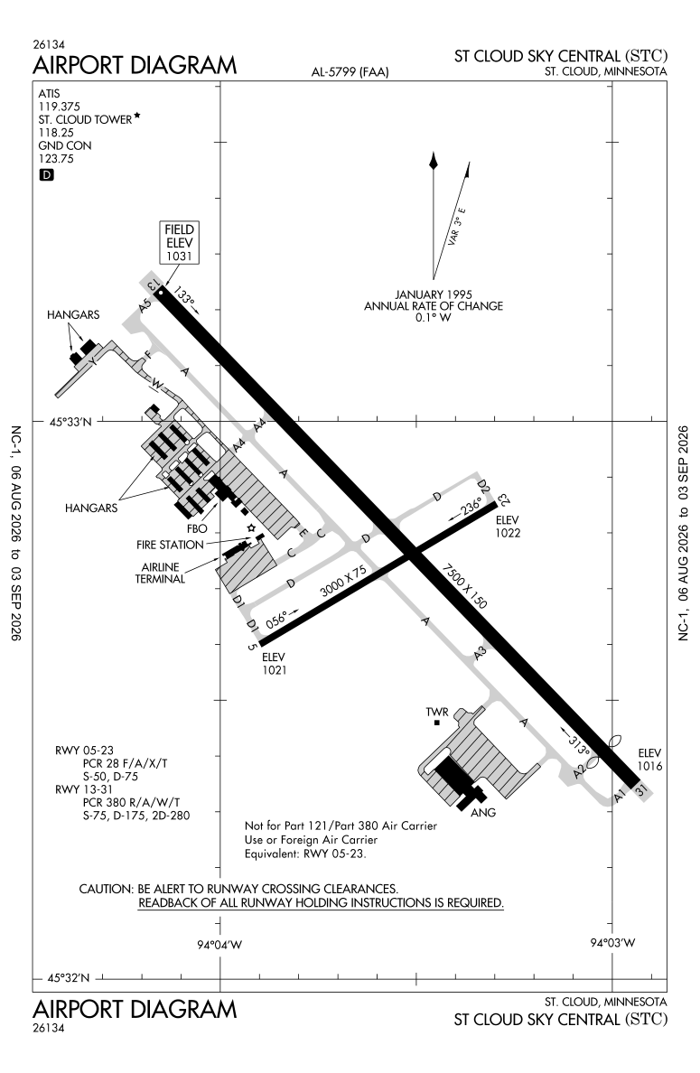 KSTC airport diagram