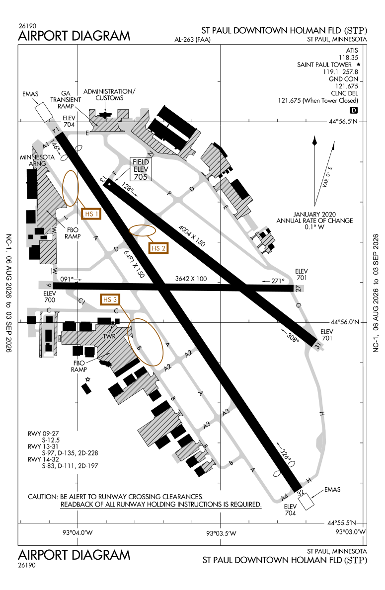 KSTP airport diagram