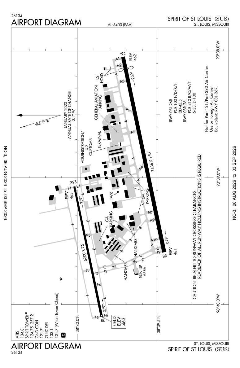 KSUS airport diagram