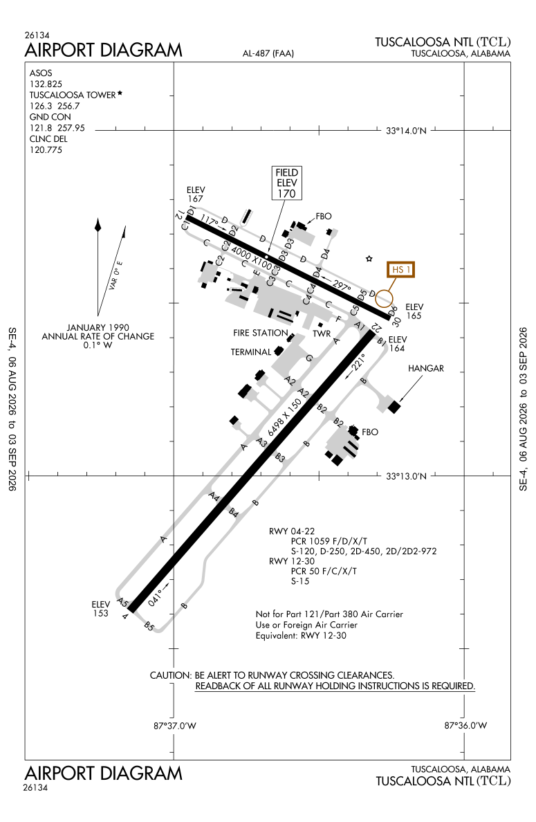 KTCL airport diagram
