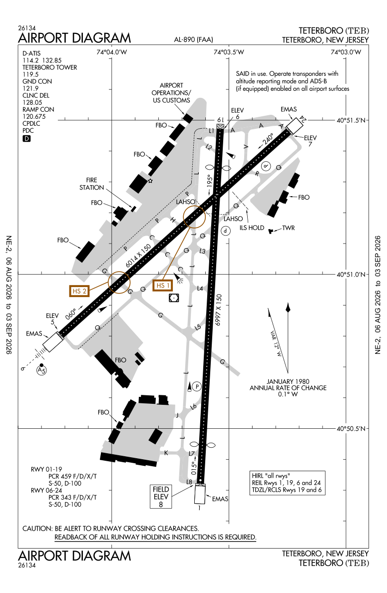 KTEB airport diagram