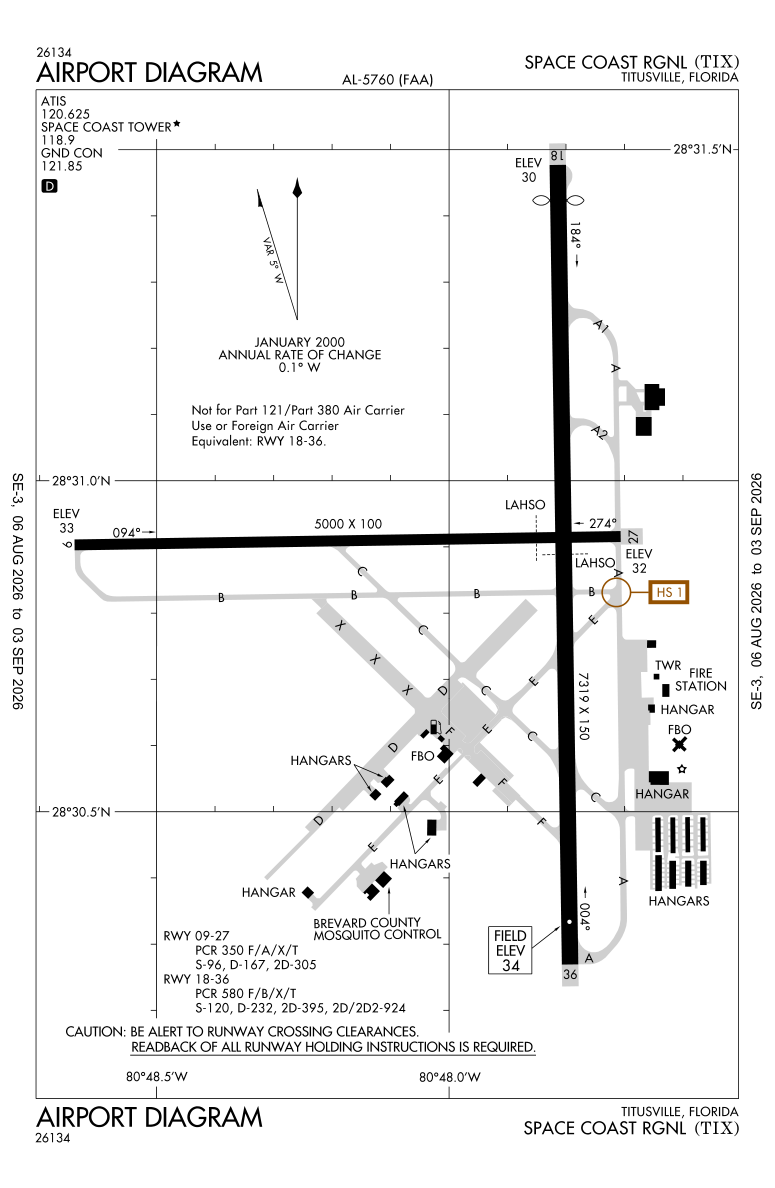KTIX airport diagram