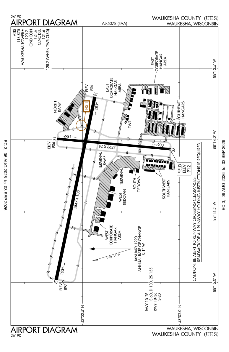 KUES airport diagram