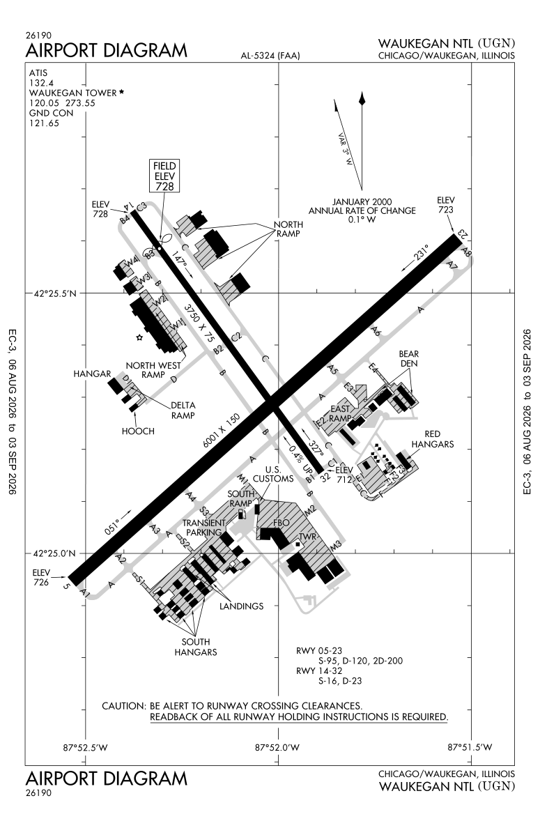 KUGN airport diagram