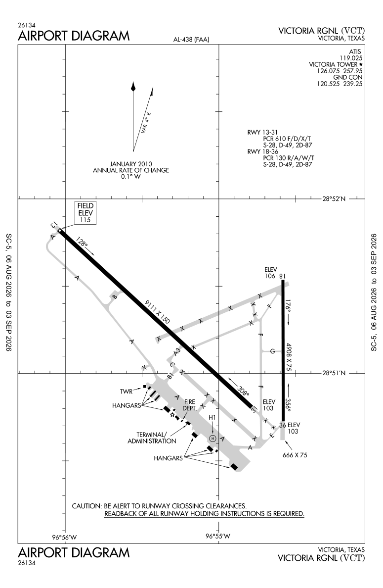 KVCT airport diagram