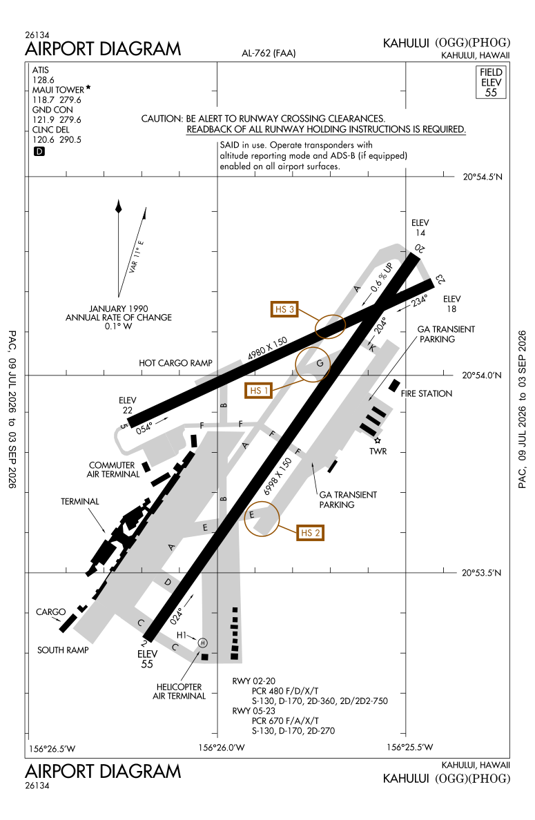 PHOG airport diagram
